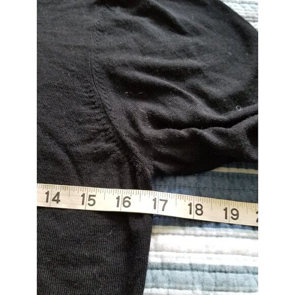 Kier + J Black 100% Fine Merino Wool Crew Neck Long Sleeves Sweater Top Women M - Picture 8 of 9